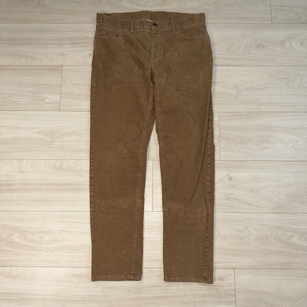 Brooks Brothers Corduroy Pants 36x32 Brown Straight Stretch Pinwale Cords Preppy